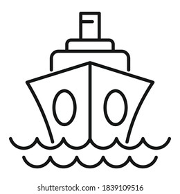 Beach cruise ship icon. Outline beach cruise ship vector icon for web design isolated on white background