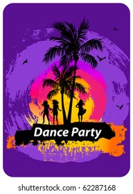 Beach dance party flyer