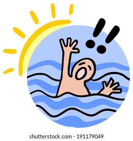 Beach danger symbol