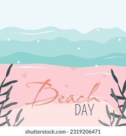Beach Day Concept Background Icon Vector Design.