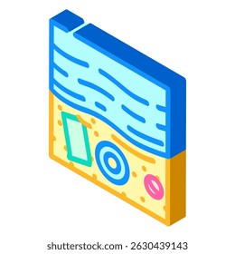 beach day summer spend time isometric icon vector. beach day summer spend time sign. isolated symbol illustration
