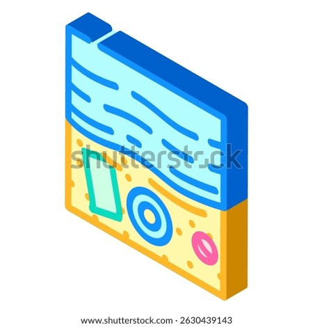beach day summer spend time isometric icon vector. beach day summer spend time sign. isolated symbol illustration