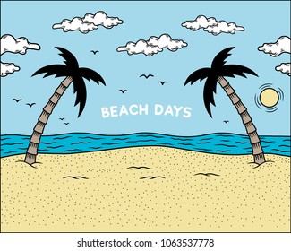 BEACH DAYS POSTER COLOR