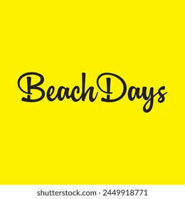texto de días de playa sobre fondo amarillo.