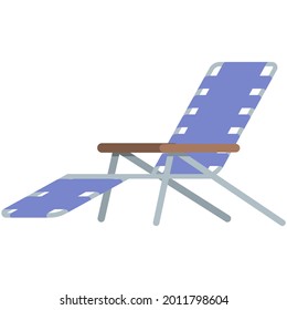 Beach deck chair vector. Camp-cot bed icon. Portable furniture for outdoor sleep, rest and recreation illustration isolated on white background