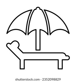 Beach Deck Icon In Outline Style