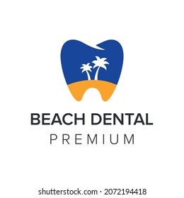 Beach dental logo icon vector template