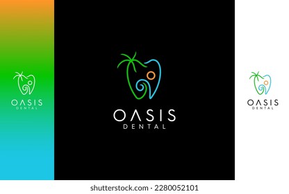 Beach dental modern logo vector