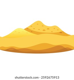 
Beach or desert sand isolated flat vector illustration on white background