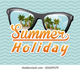 beach design over blue background vector illustration