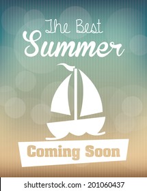 beach design over blue background vector illustration