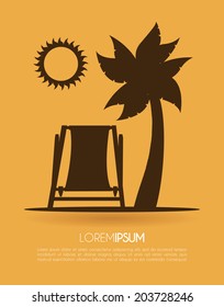 beach design over cream  background vector illustration