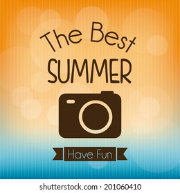 beach design over orange background vector illustration