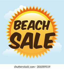 beach design over sky background vector illustration