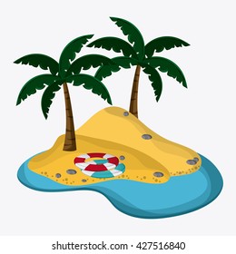 Beach design. Palm tree icon. Colorful illustration