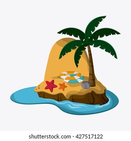 Beach design. Palm tree icon. Colorful illustration
