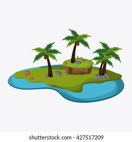 Beach design. Palm tree icon. Colorful illustration