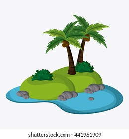 Beach design. Palm tree icon. Colorful illustration