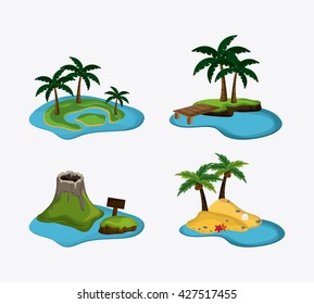 Beach design. Summer icon. Colorful illustration