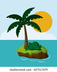 Beach design. Summer icon. Colorful illustration