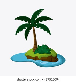 Beach design. Summer icon. Colorful illustration