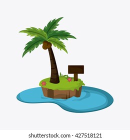 Beach design. Summer icon. Colorful illustration