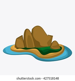 Beach design. Summer icon. Colorful illustration
