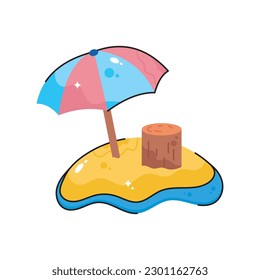 Beach doodle filled outline vector icon. EPS 10 file