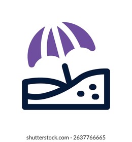 beach duotone icon. Sleek and modern vector icon for websites, mobile apps, marketing materials, and corporate design. Fully scalable and ready to use.
