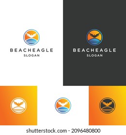 Beach Eagle logo icon design template