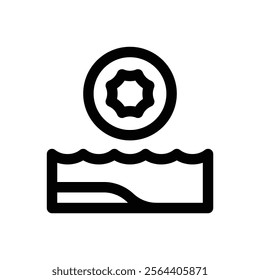 Beach. Editable stroke vector icon.