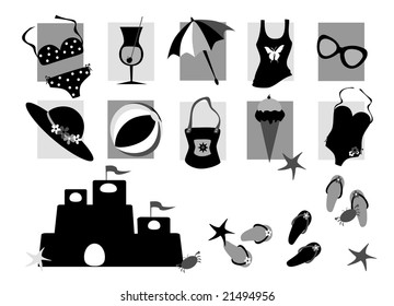 beach elements vector