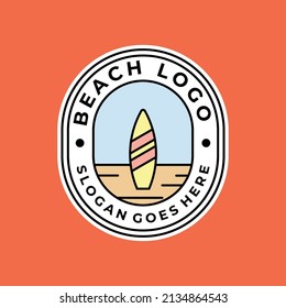 beach emblem logo vector surfing graphic design