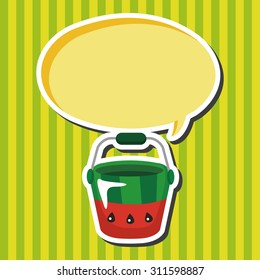 beach equipment bucket theme elements