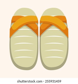 beach equipment flip flop theme elements