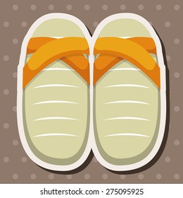 beach equipment flip flop theme elements