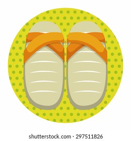beach equipment flip flop theme elements