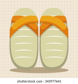 beach equipment flip flop theme elements
