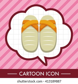 beach equipment flip flop theme elements