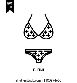 Beach equipment icon: Bikini outlines