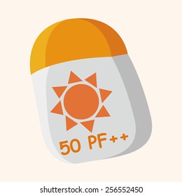 beach equipment sunscreen theme elements