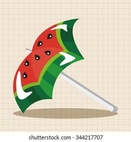 beach equipment umbrella theme elements