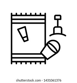 Beach equipment vector, Summer Holiday related line style icon