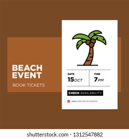 Beach Event Booking App Design with Palm Tree 