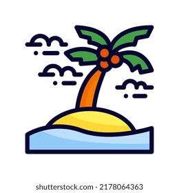 icono de estilo de línea rellena de playa. ilustración vectorial para diseño gráfico, sitio web, aplicación. EPS 10