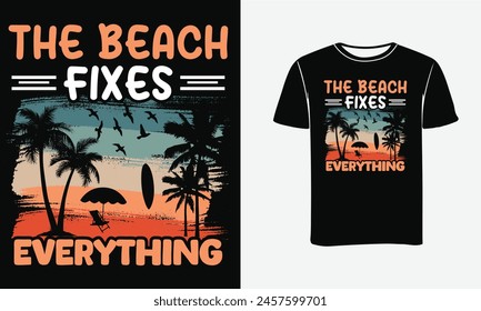 
The beach fixes everything quote retro t-shirt design, Free vector summer t-shirt design, Free vector surfing retro t-shirt design , Print , Poster


