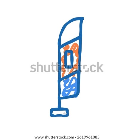 beach flag exhibition doodle icon sketch vector. beach flag exhibition sign. isolated symbol illustration
