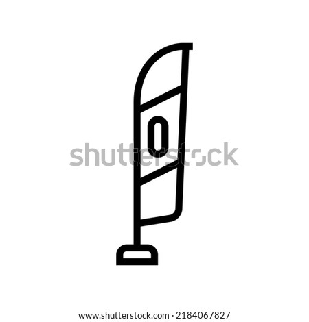beach flag exhibition line icon vector. beach flag exhibition sign. isolated contour symbol black illustration