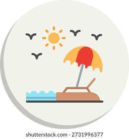 Beach Flat Circle Style Icon