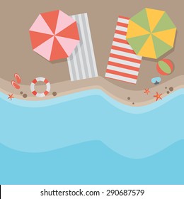 Beach Flat Design Background Stock Vector (Royalty Free) 290687573